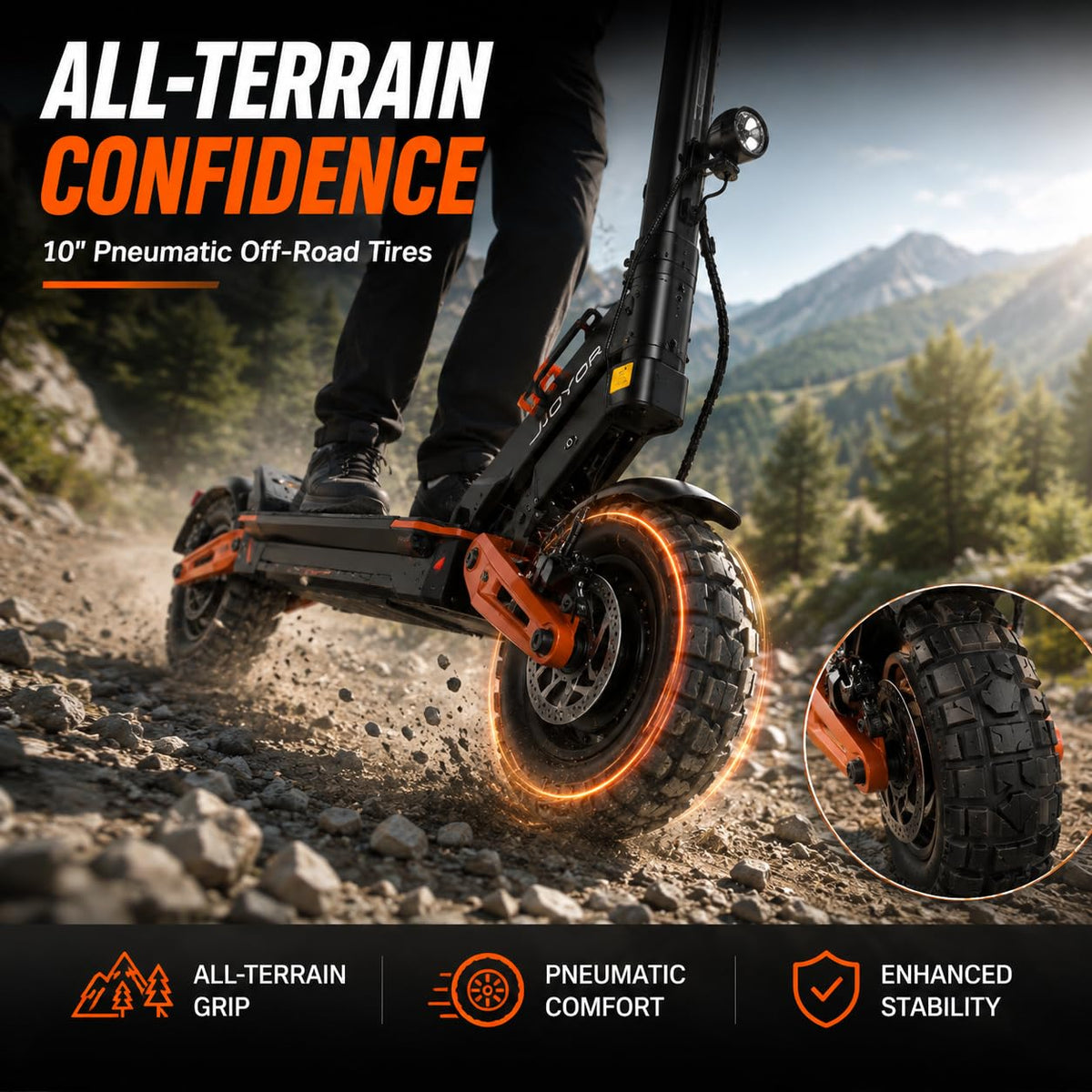 5600W Motor 46 MPH 27Ah Battery 10" Off Road Foldable Electric Scooter W546190