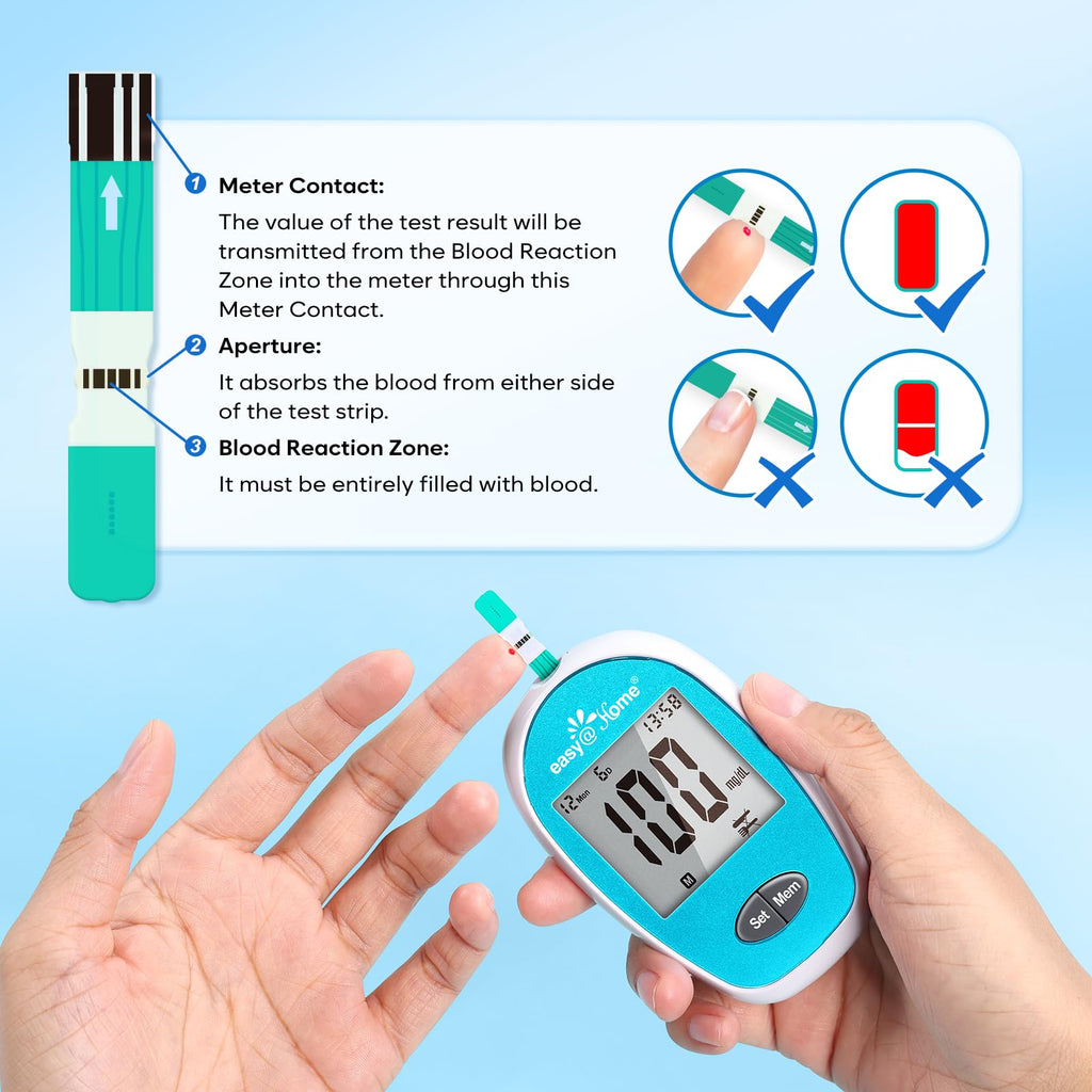 Wireless Glucose Monitor Kit, 100-Strip Blood Sugar Testing Kit Z5560