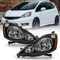 Black Housing Headlights Headlamps Pair Set H16326