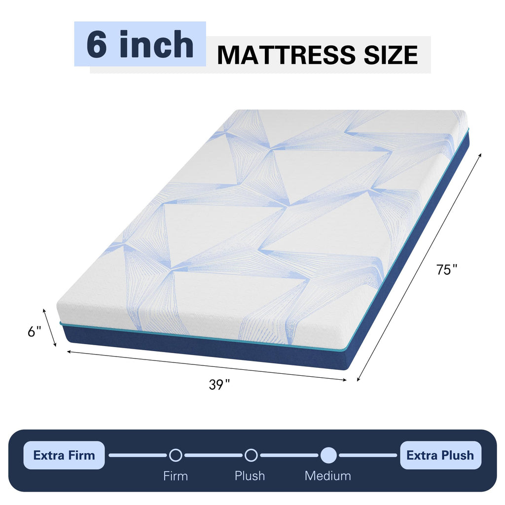 6 Inch Gel Memory Foam Twin Size Mattress G891