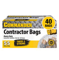 55 Gallon Clear Heavy Duty Contractor Bags with Flap Ties, Pack of 40 G99954