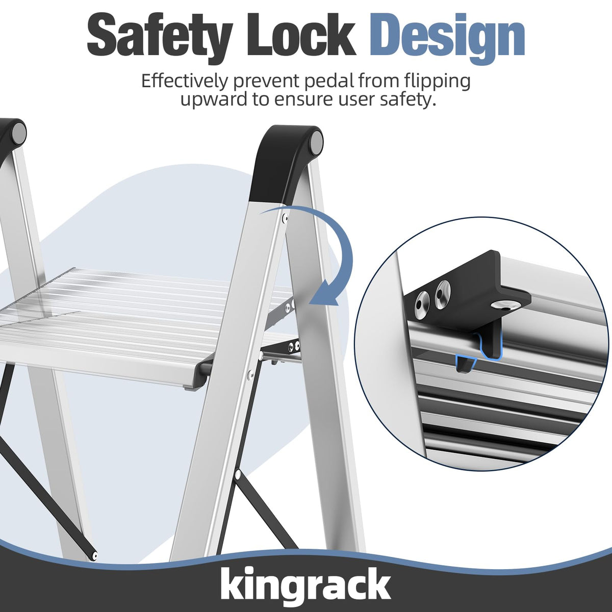 2 Step Aluminum Foldable Step Ladders 330lb Silver S749190