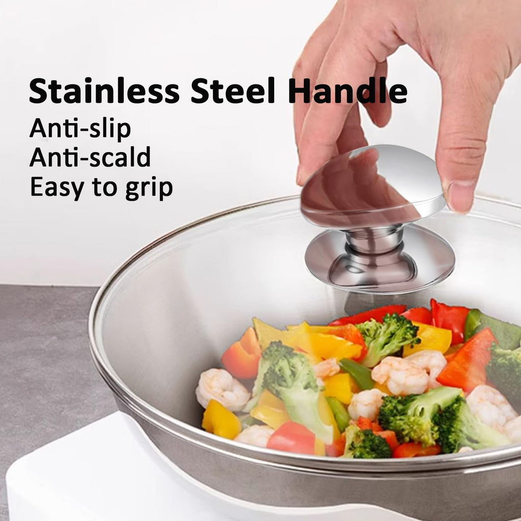 14 Inch Clear Tempered Glass Lid with Vent D505