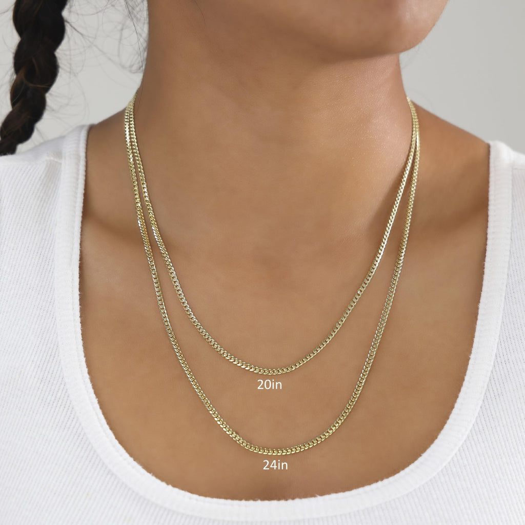 18k Yellow Gold Cuban Link Chain Necklace V9598