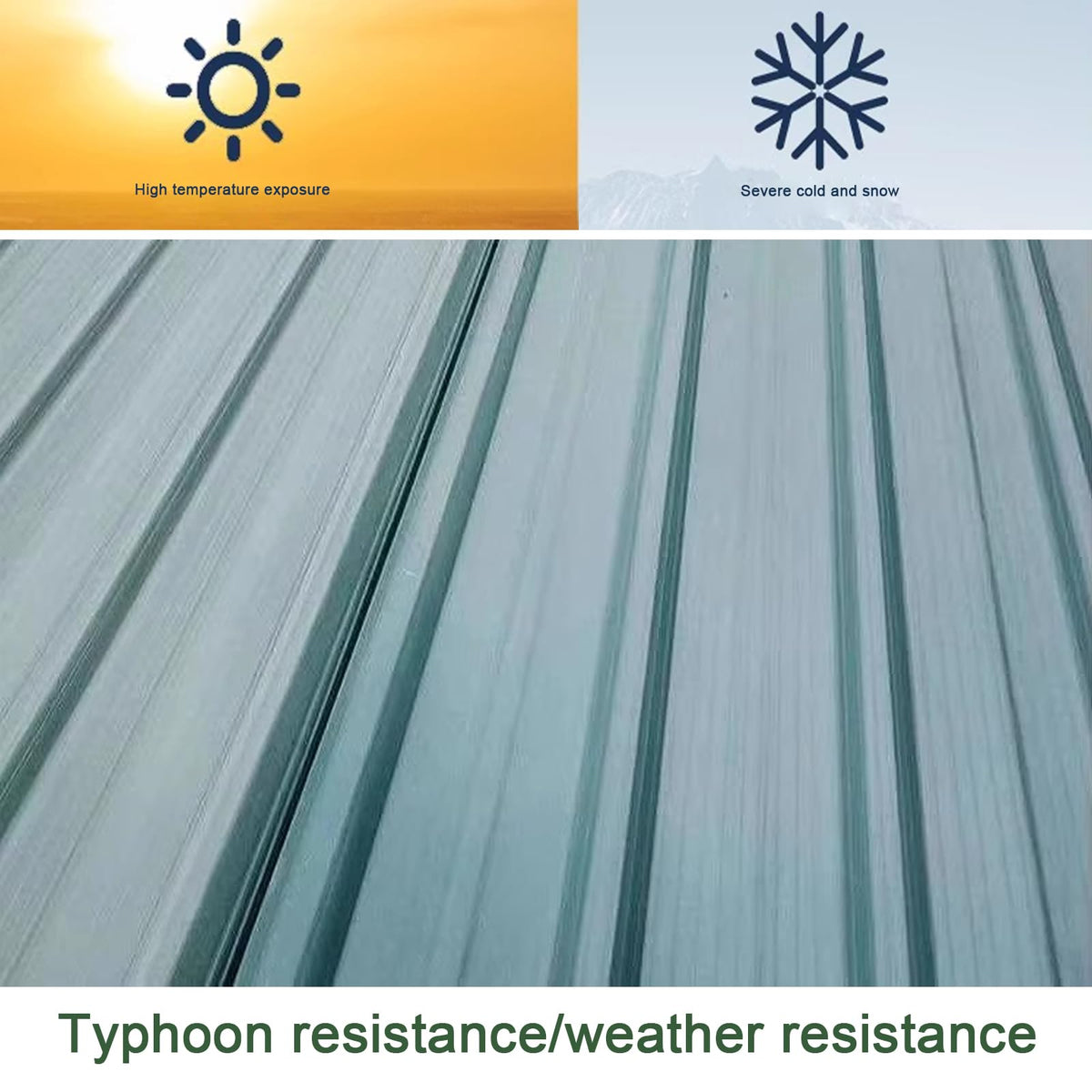 Corrugated Fiberglass Roofing Panels 8 pcs 35x63in Y7087
