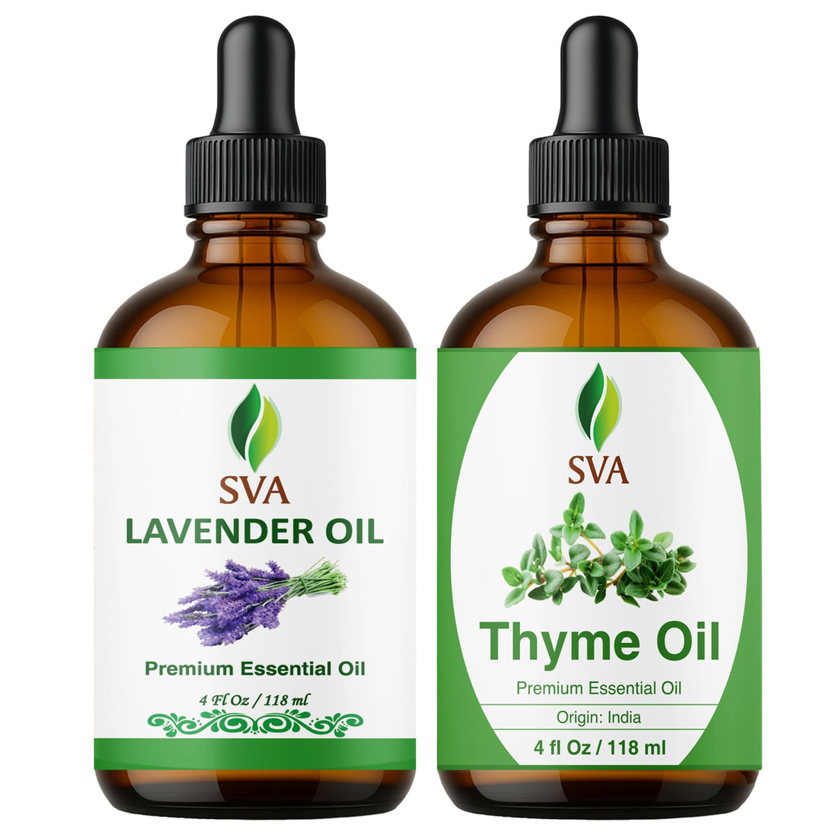 Lavender Duo Combo Glass Bottles with Droppers 4 Fl oz W991
