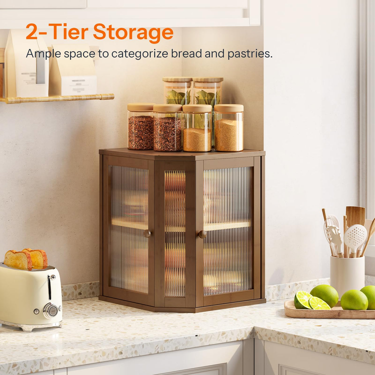 Bamboo 2-Tier Bread Box G457
