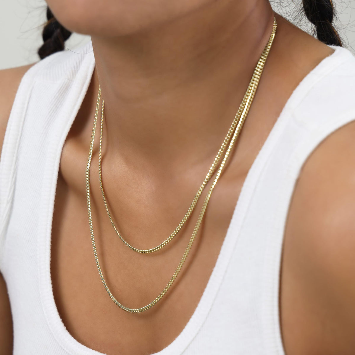 18k Yellow Gold Cuban Link Chain Necklace V9598
