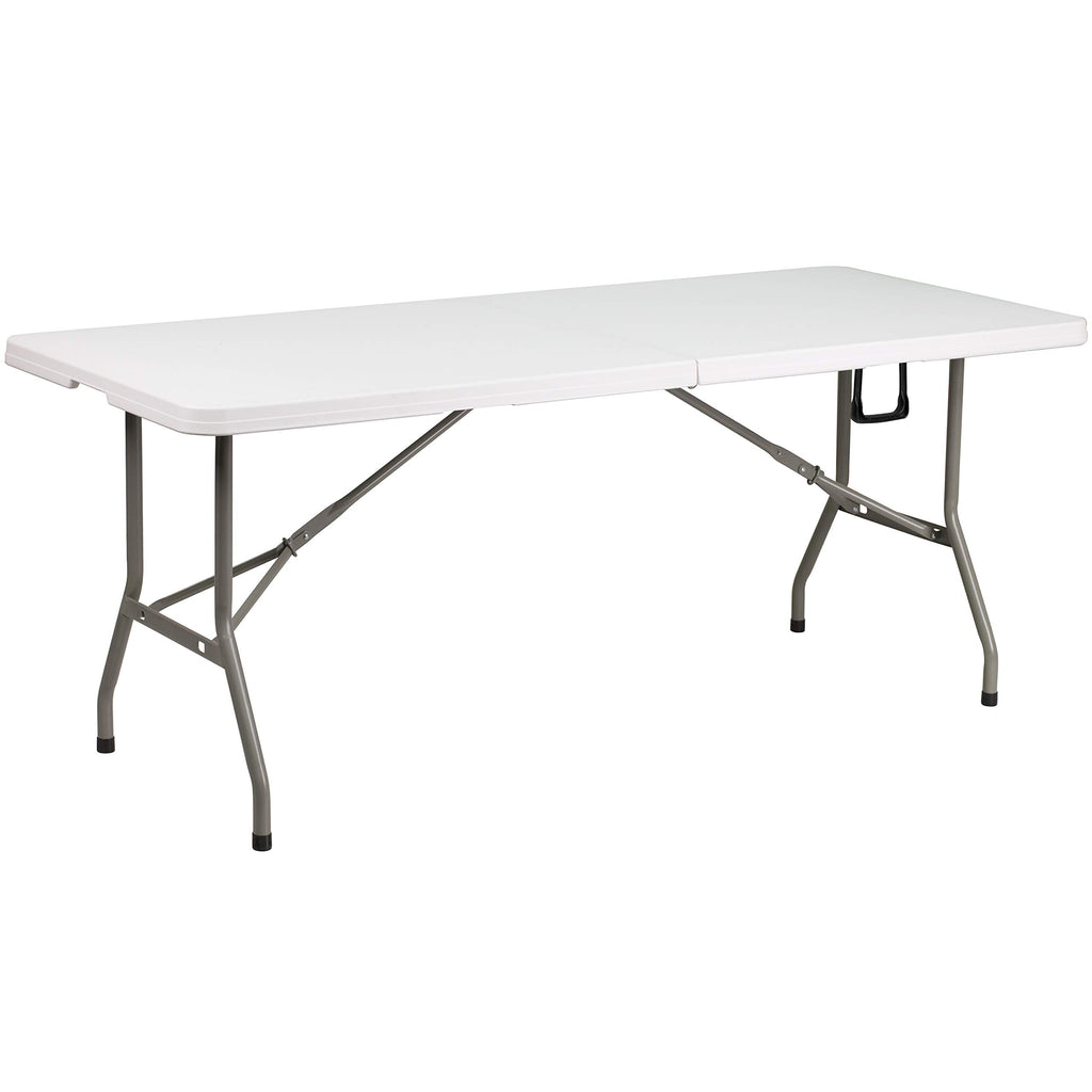 6-Foot Bi-Fold Granite White Plastic Folding Table F957