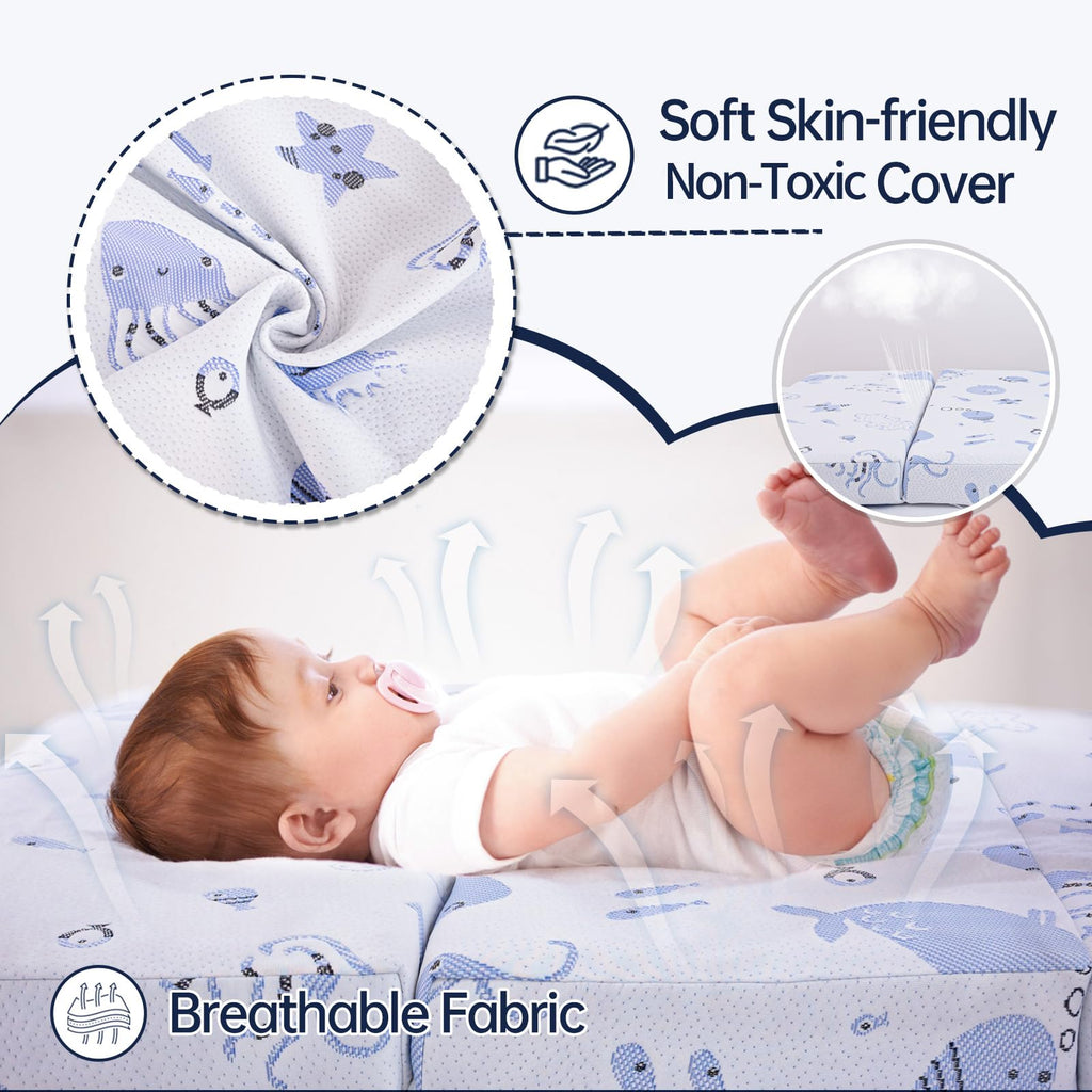 Dual-Sided Memory Foam Trifold Pack and Play Mattress F867182