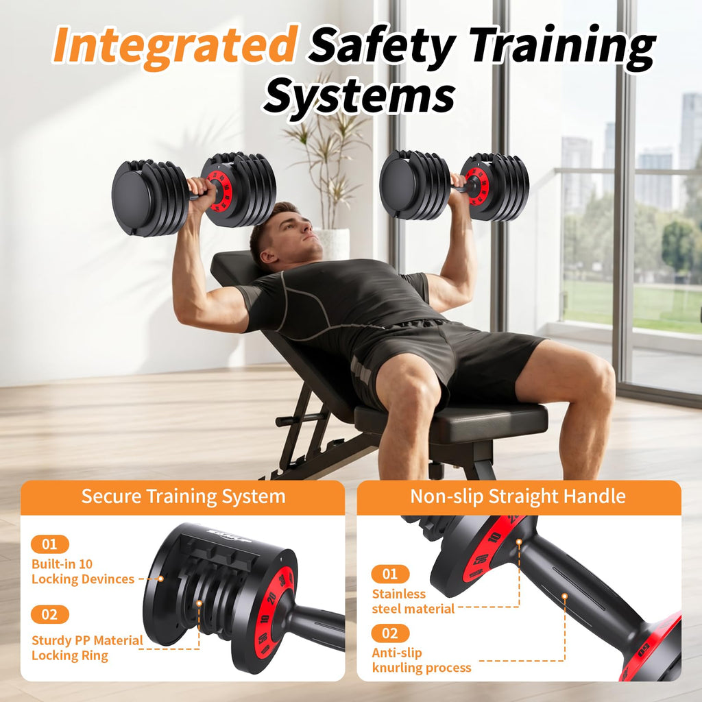 Adjustable Dumbbell Set of 2 with Storage Box F309863