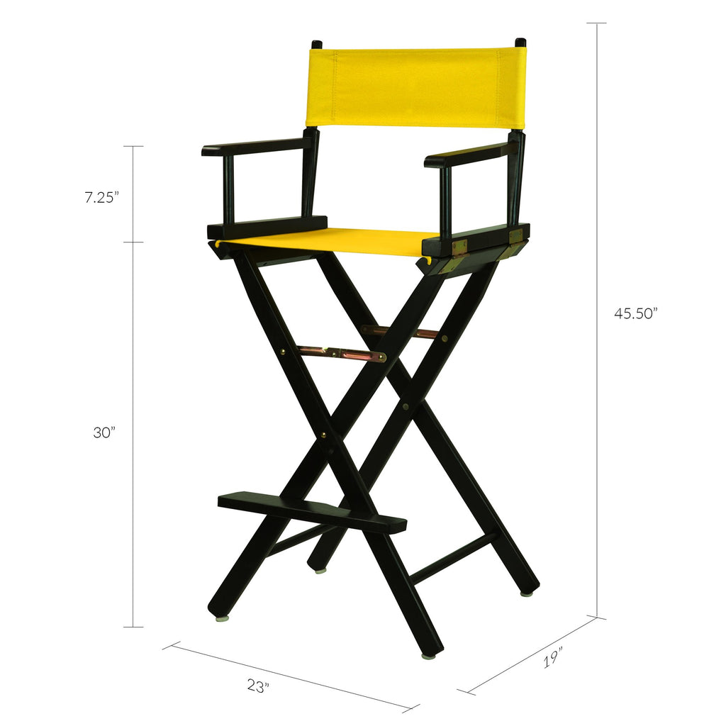 Director Chair Bar Height Black Frame Gold Canvas T9845