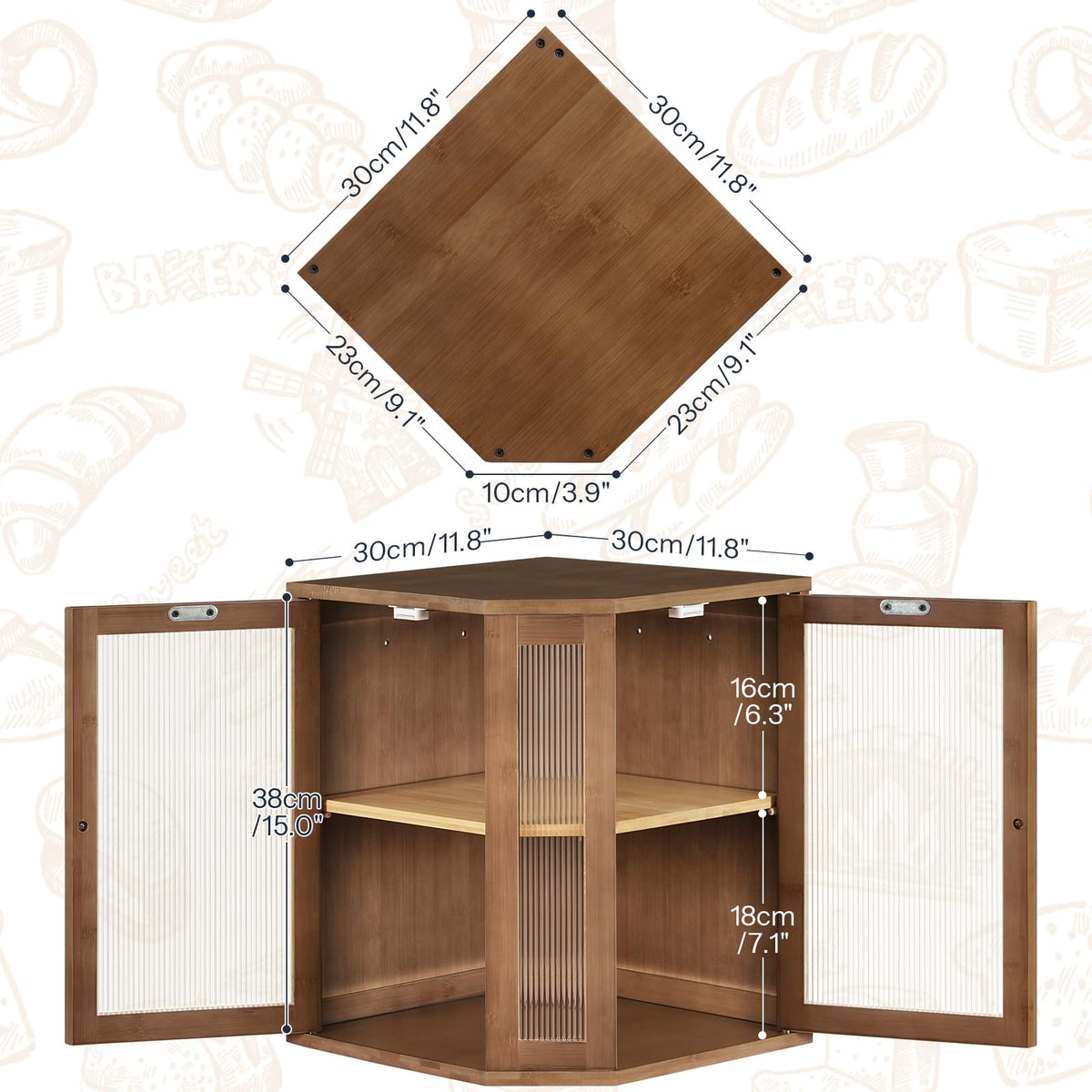 Bamboo 2-Tier Bread Box G457