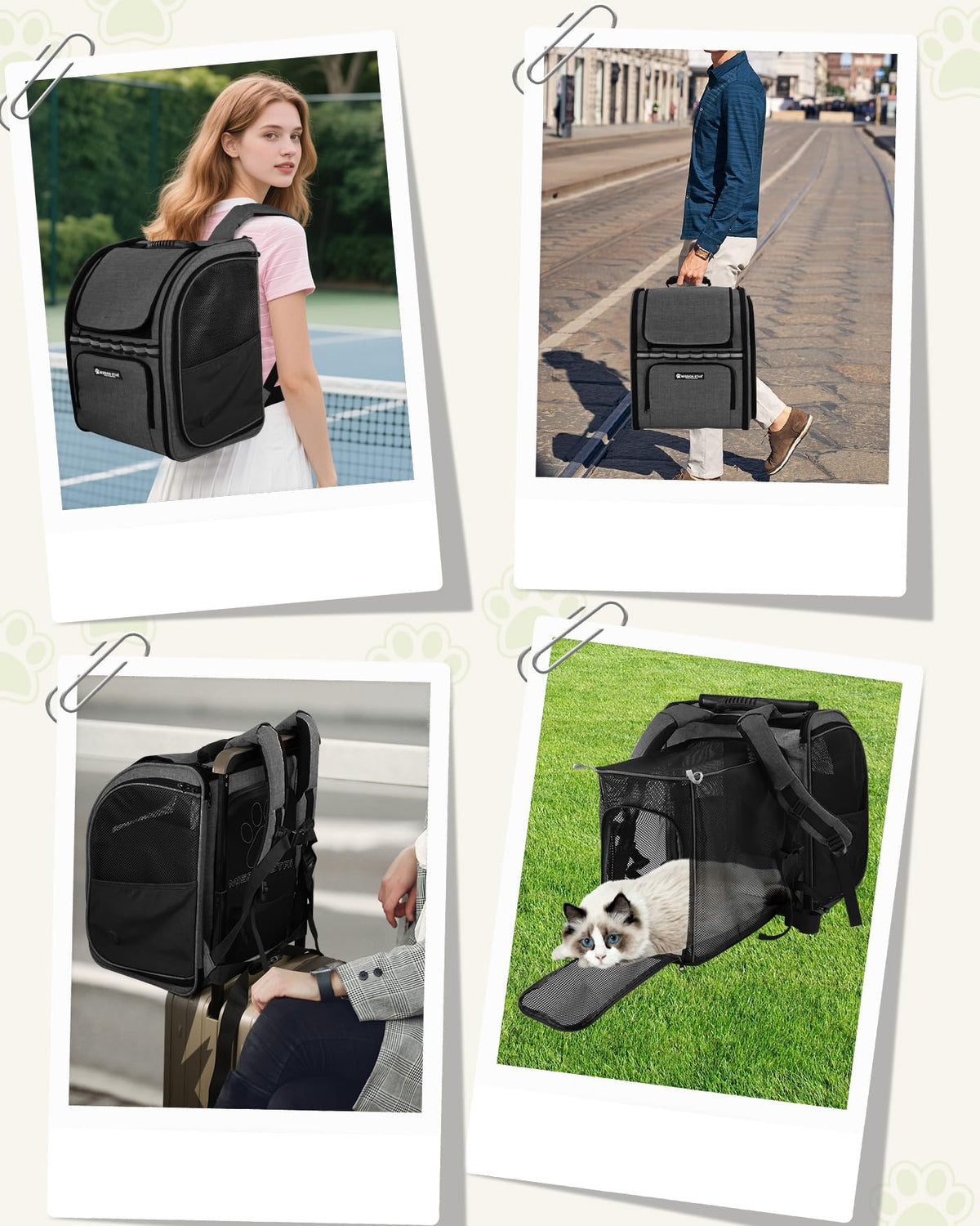 Expandable Breathable Mesh Cat Dog Carrier Backpack N6415