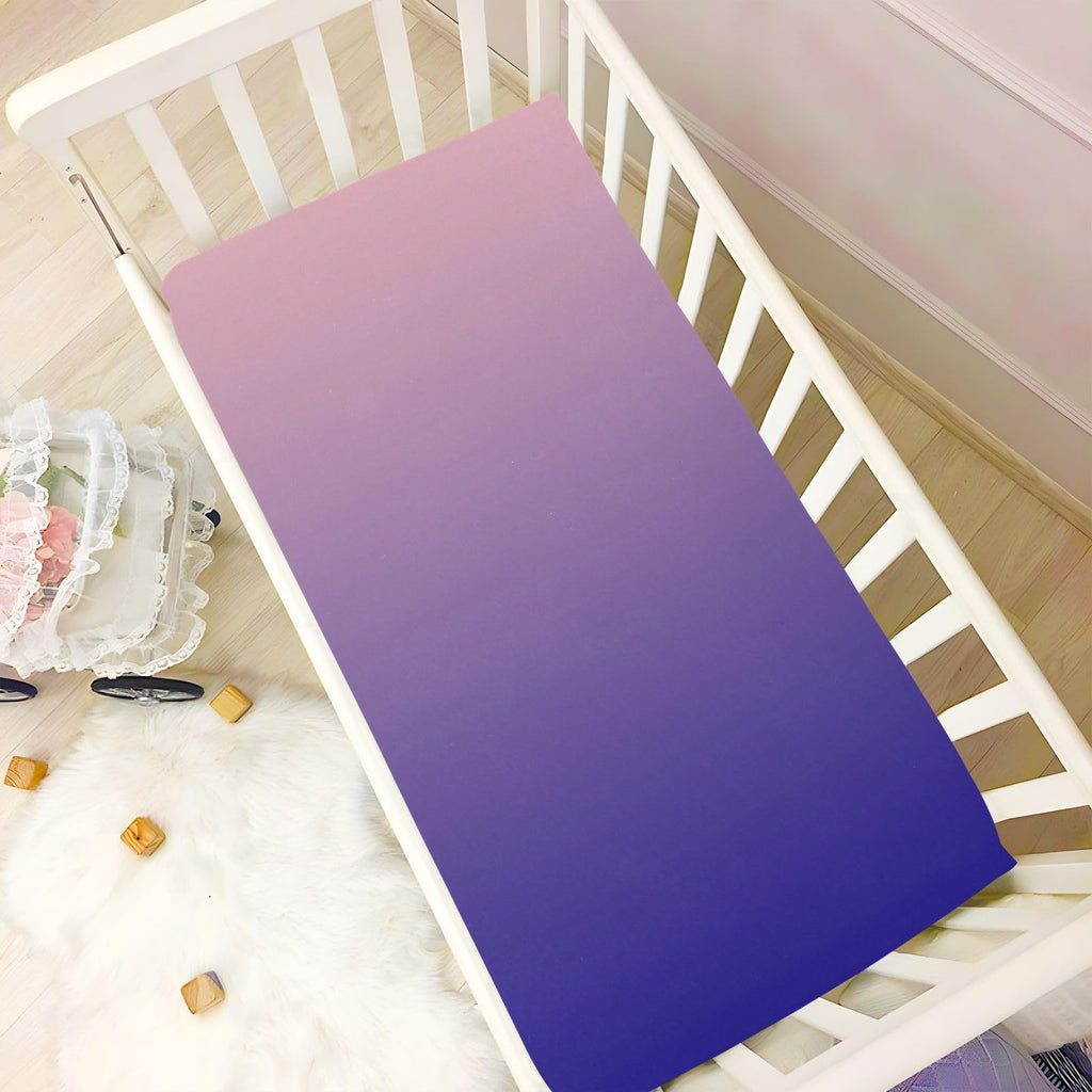 Dark Blue Pink Fitted Crib Sheet Microfiber T985