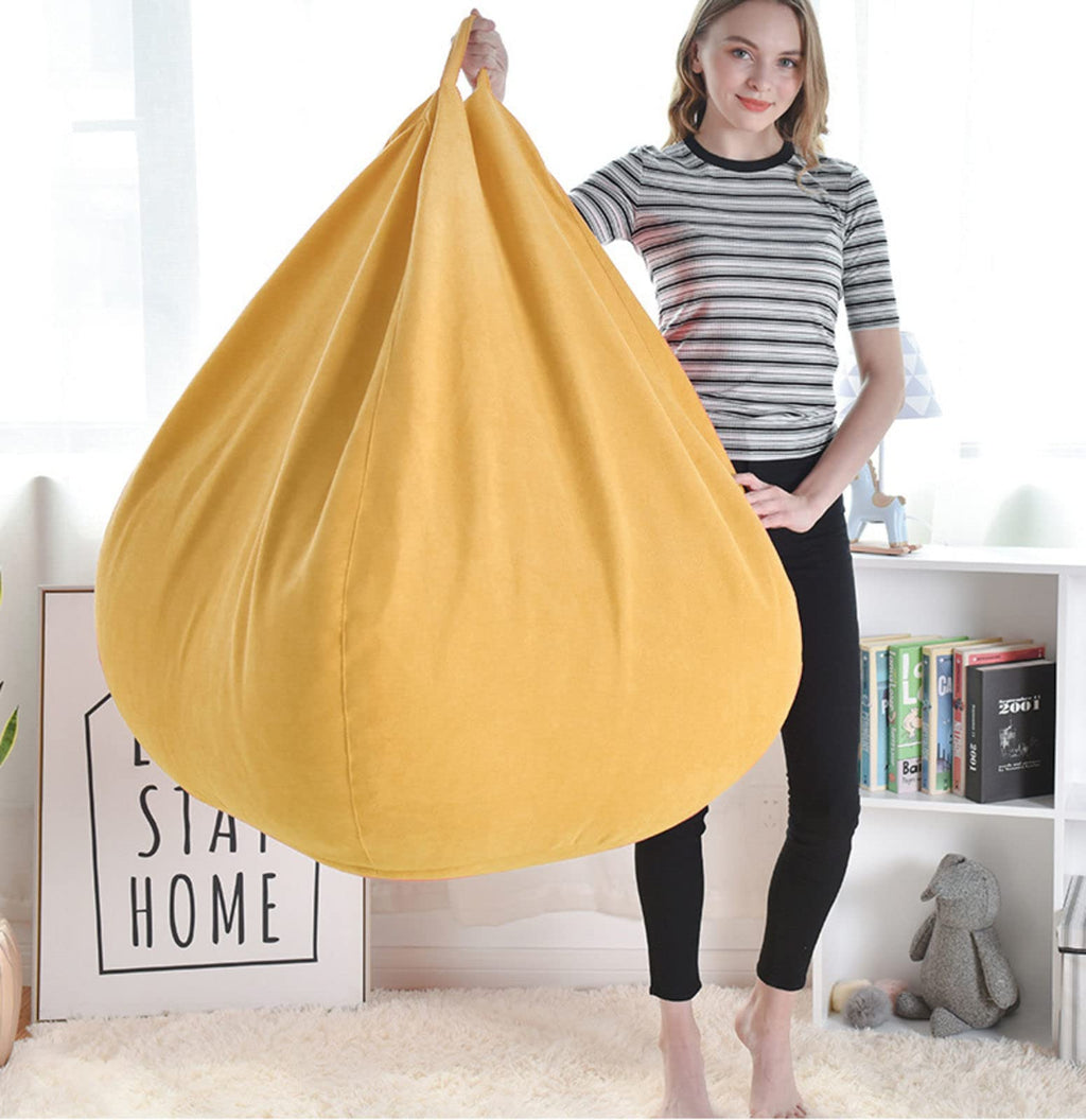 Memory Foam Bean Bag Chair Yellow 90X110cm K880