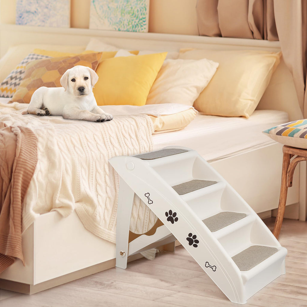 Tan 4-Step Non-Slip Foldable Pet Steps Z1241