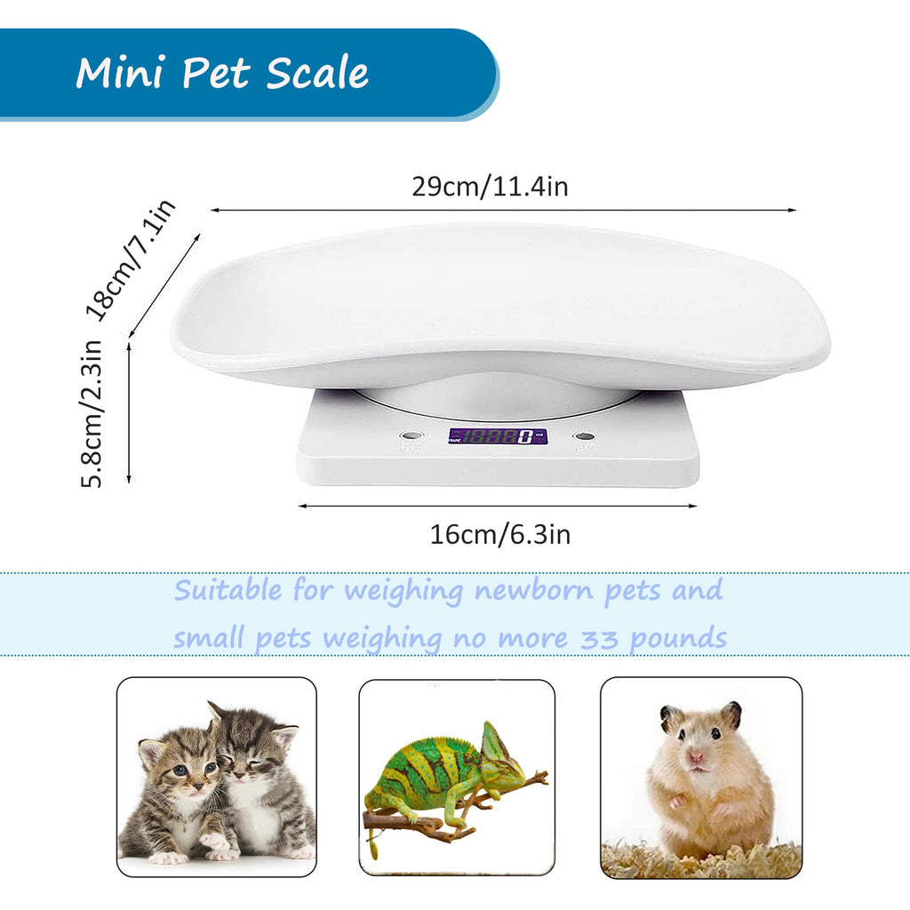 Newborn Kitten & Puppy Weight Scale White 12in x 8in U55538