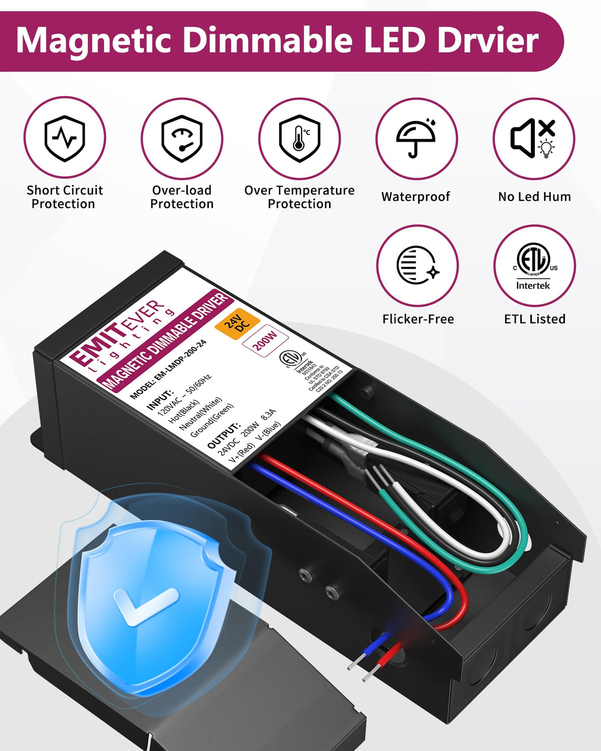 200W 24V Dimmable LED Driver Power Supply D96986