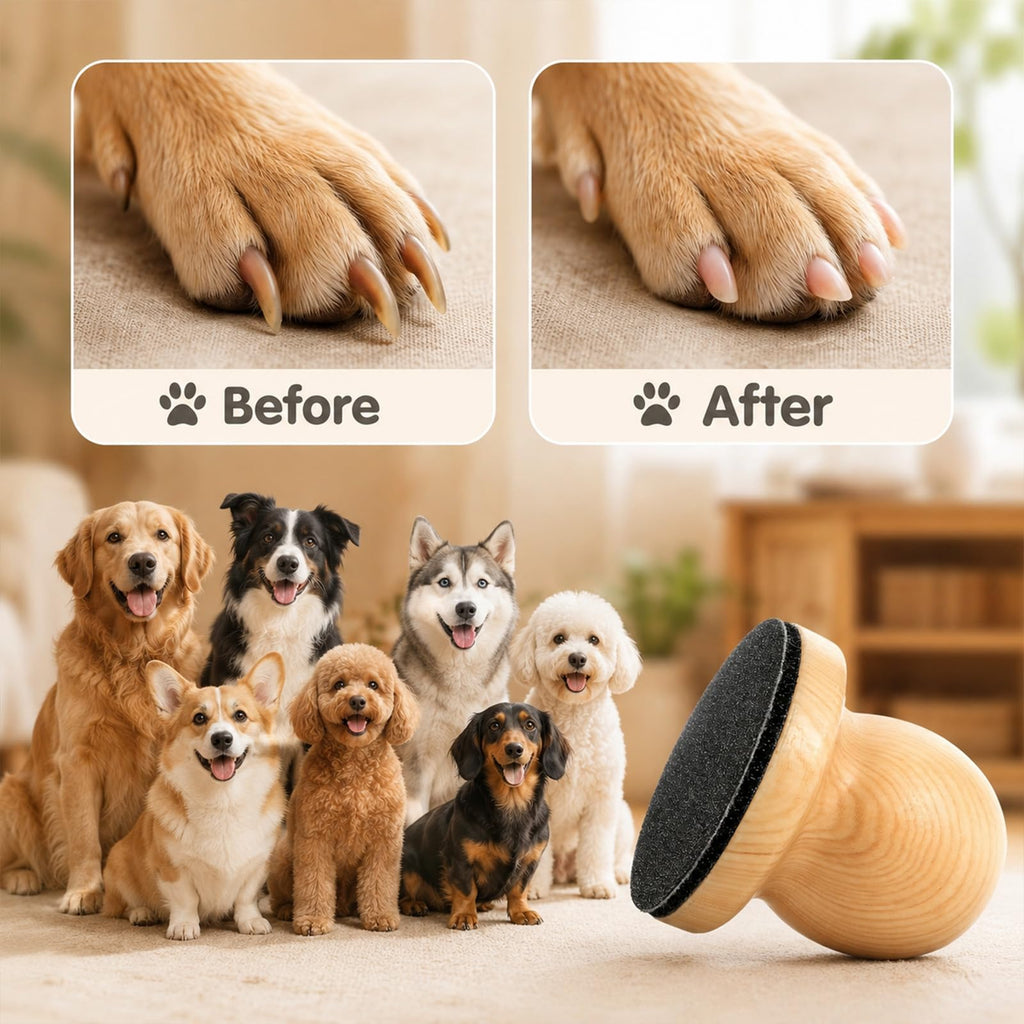 Wooden Dog Nail File Grinder with 4 Sanding Pad G1441