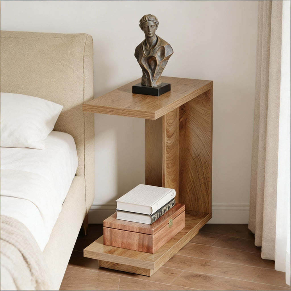 C-Shaped Side Table with Hidden Storage R9709