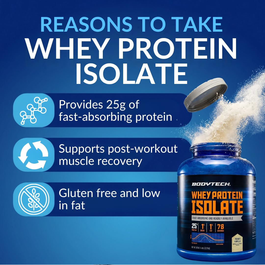 Whey Protein Isolate Powder, French Vanilla, 5 lb G237631