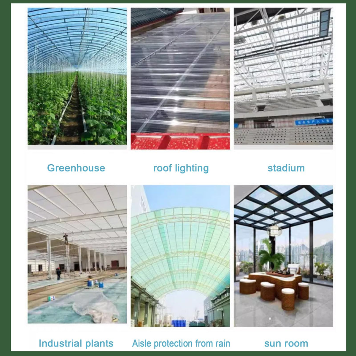 Corrugated Fiberglass Roofing Panels 8 pcs 35x63in Y7087