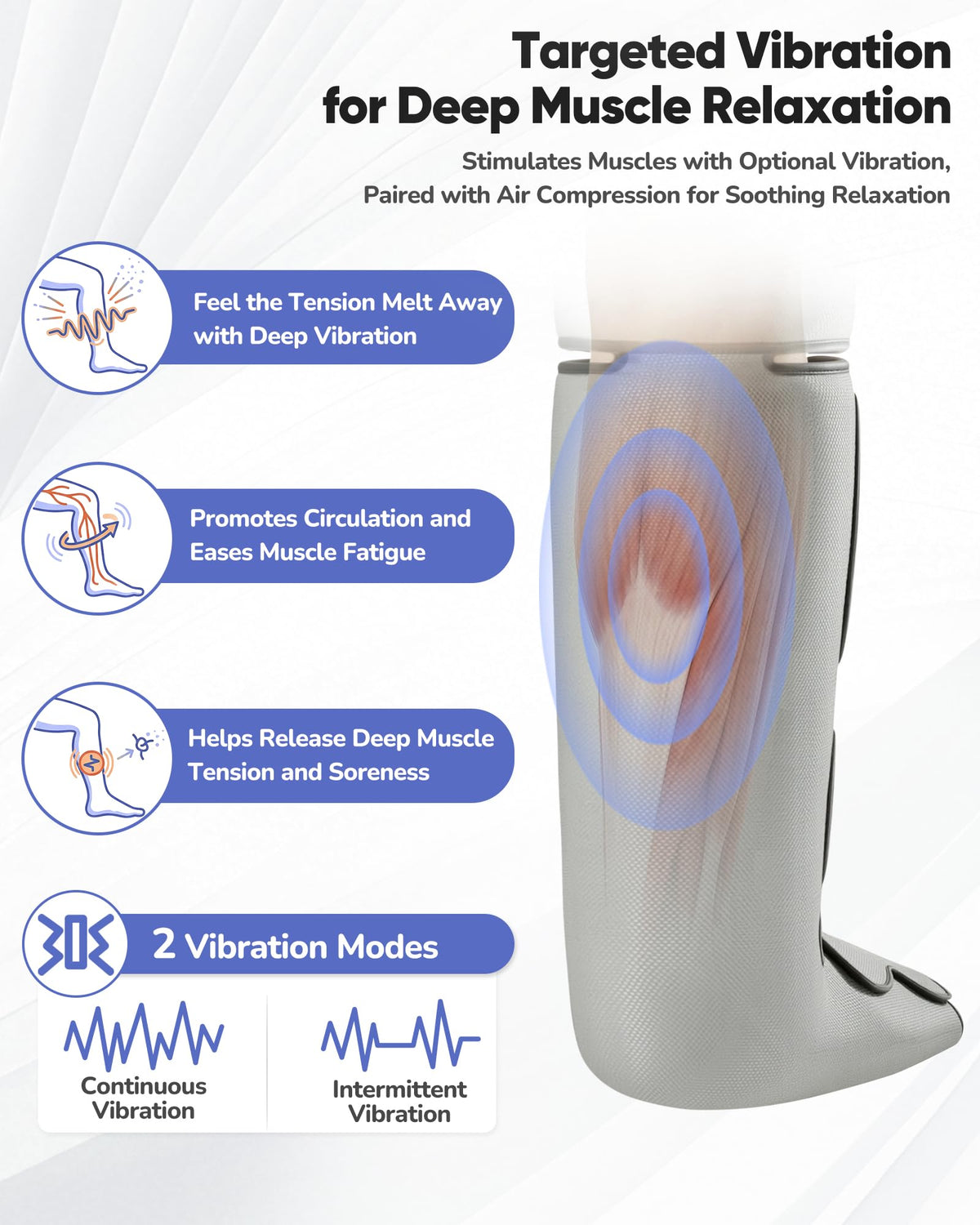 Air Compression Leg Massager with Heat, 9 Intensity, 4 Modes, 3 Heating U223