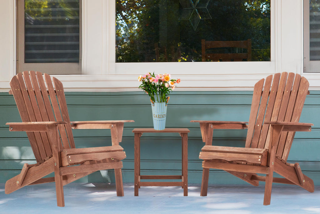 Wooden Folding Adirondack Chair Set of 2 I2784