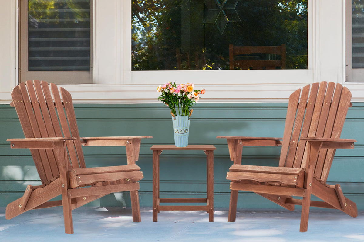 Wooden Folding Adirondack Chair Set of 2 I2784