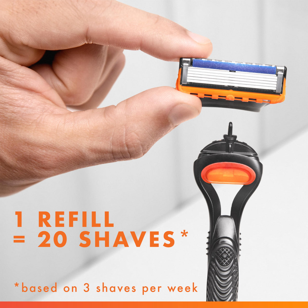 5-Blade Mens Razor Blade Refills, 12 Count Z725670