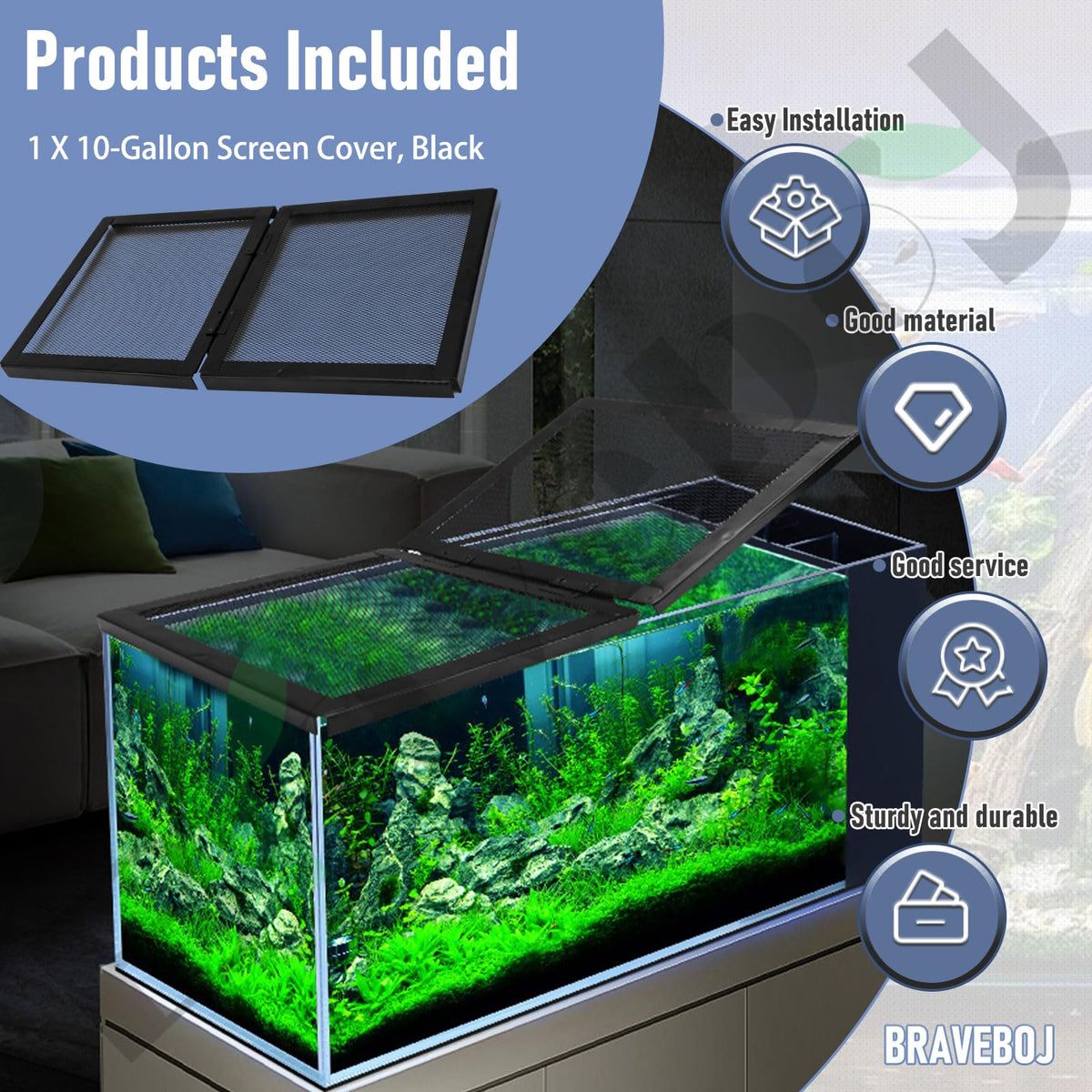 10-Gallon Screen Cover for Aquariums and Glass Tanks T952309