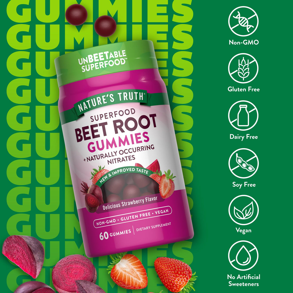 Beet Root Gummies 60 Count M123