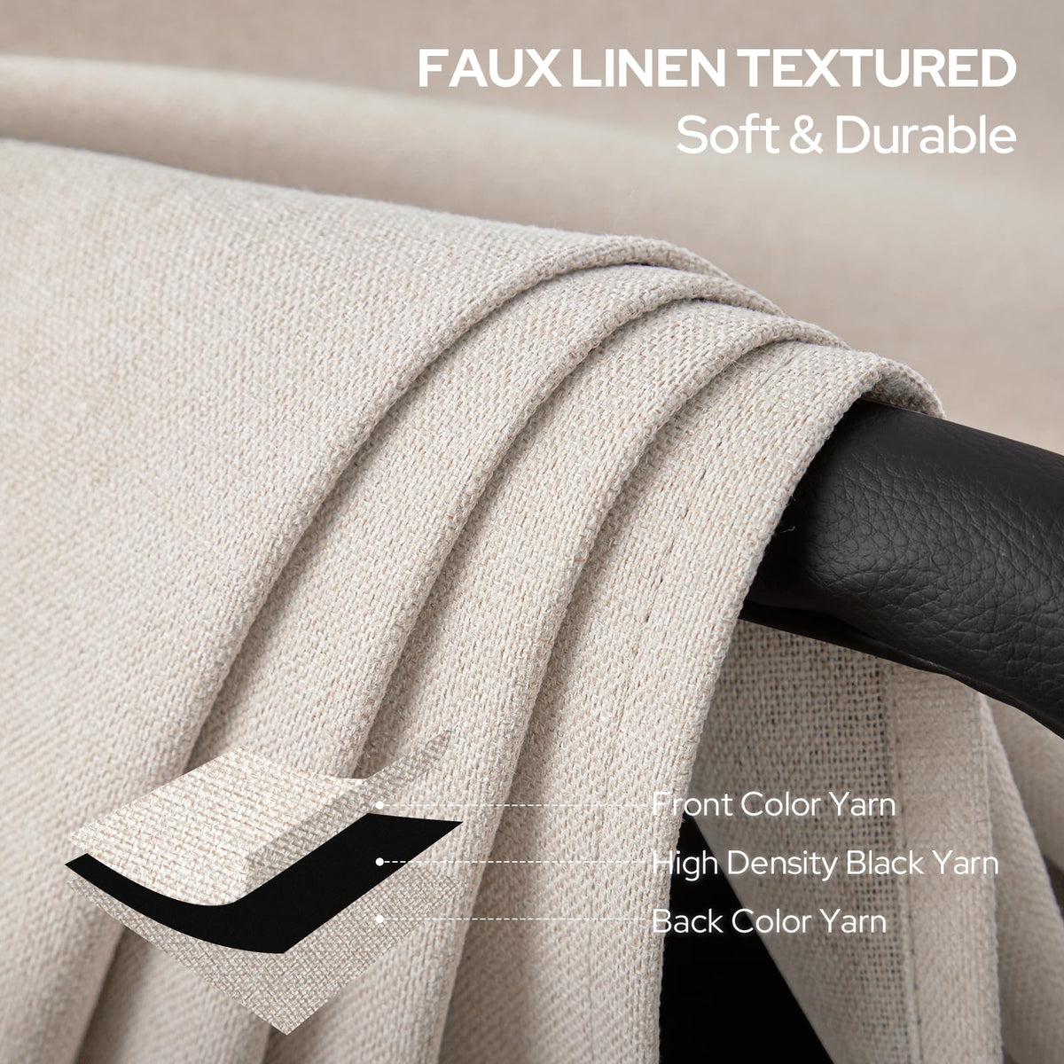 100% Blackout Linen Door Curtains 26x72 Inch J272693