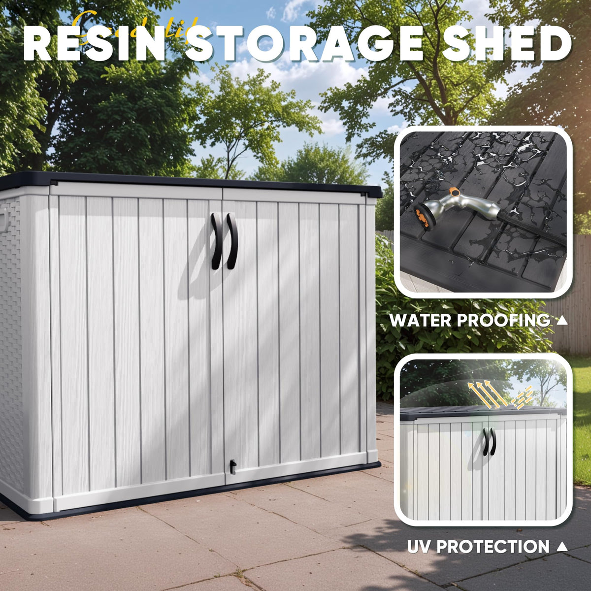 White 26 Cu Ft Lockable Outdoor Storage Cabinet D79944