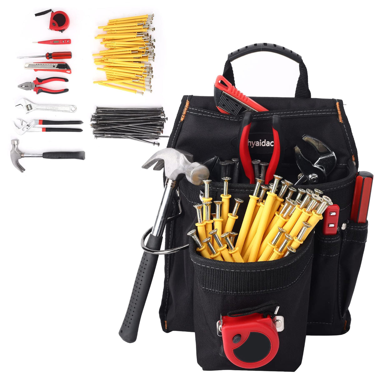 16-Pockets Adjustable Tool Belts with Suspenders C41101