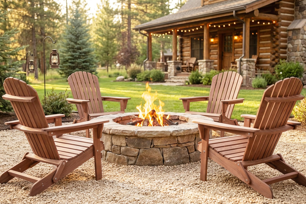 Wooden Folding Adirondack Chair Set of 2 I2784