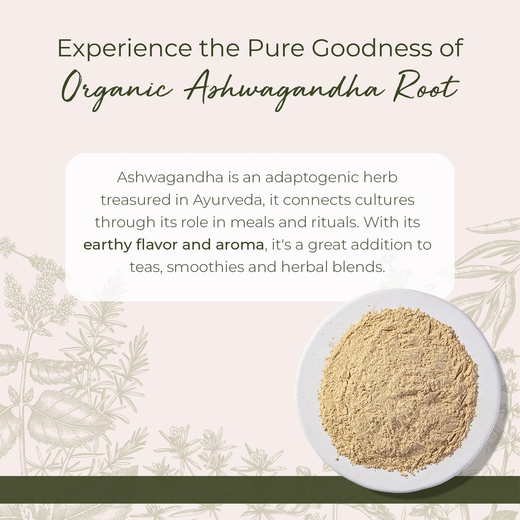 Organic Ashwagandha Root Powder 1 lb Bag B908