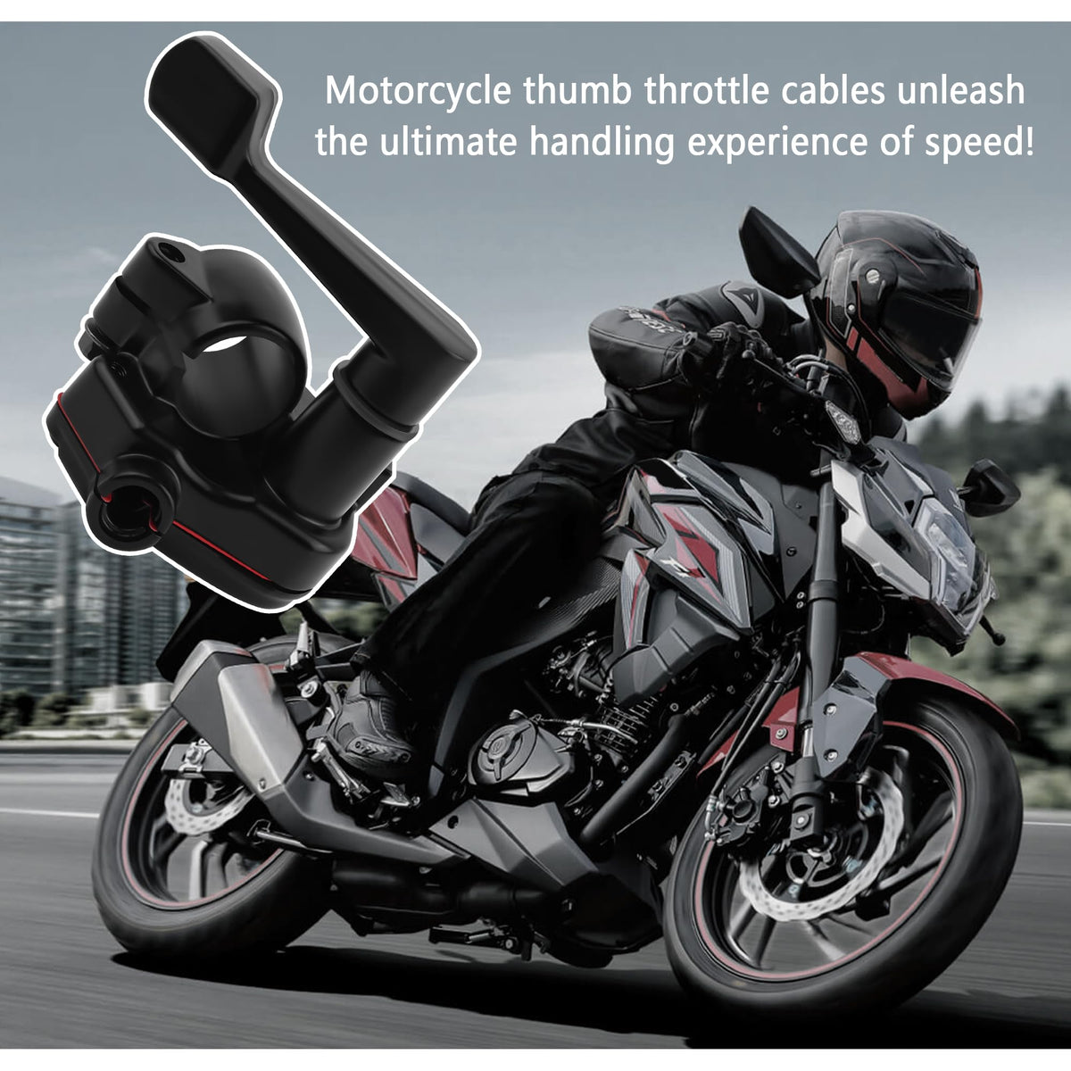 22mm Thumb Throttle Kit with Cable Aluminum Motorcycle ATV B622340