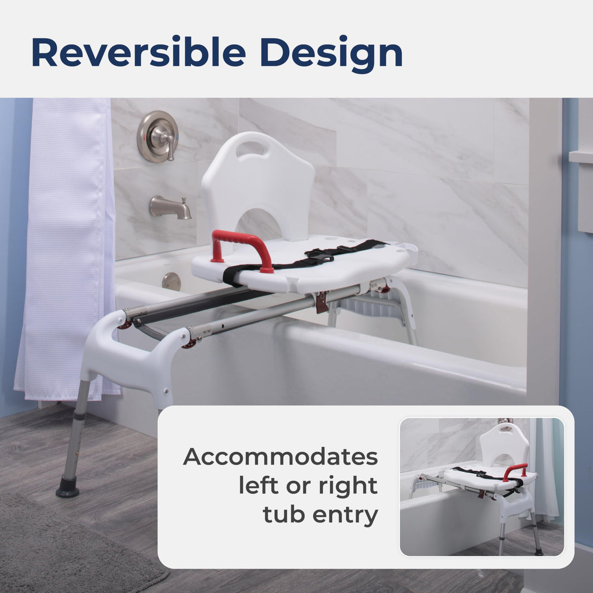 Adjustable Height Sliding Bathtub Transfer Bench Shower Chair Q541862
