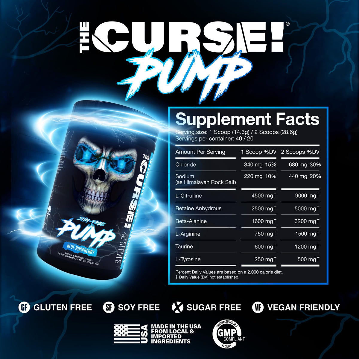 Stim-Free Pre Workout Powder Sour Candy 40 Servings F443361