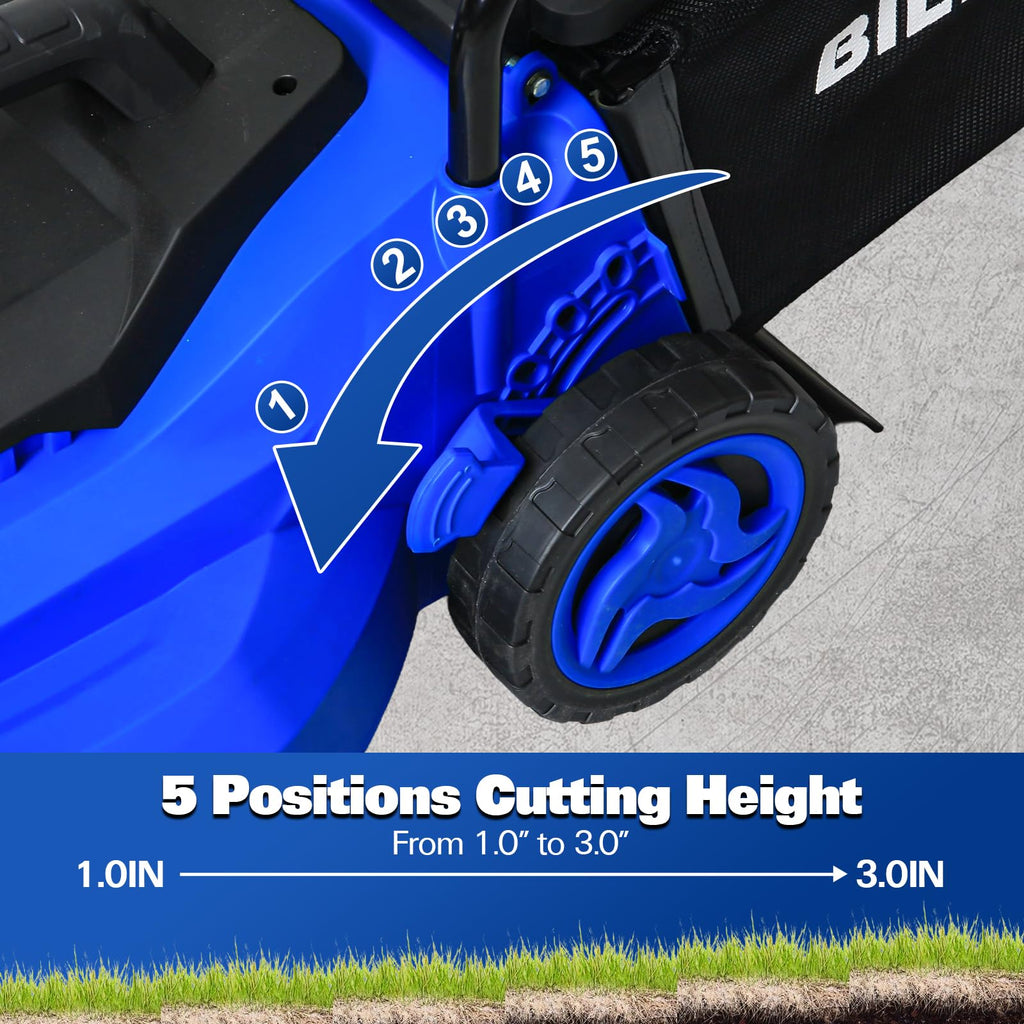 15" Corded Electric Push Mower with 35L Grass Bag N12884