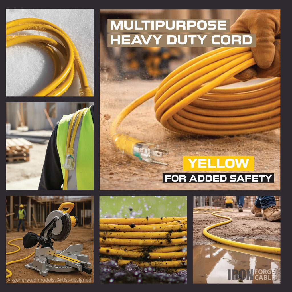 50 Foot Lighted Outdoor Extension Cord with 3 Outlets I219927