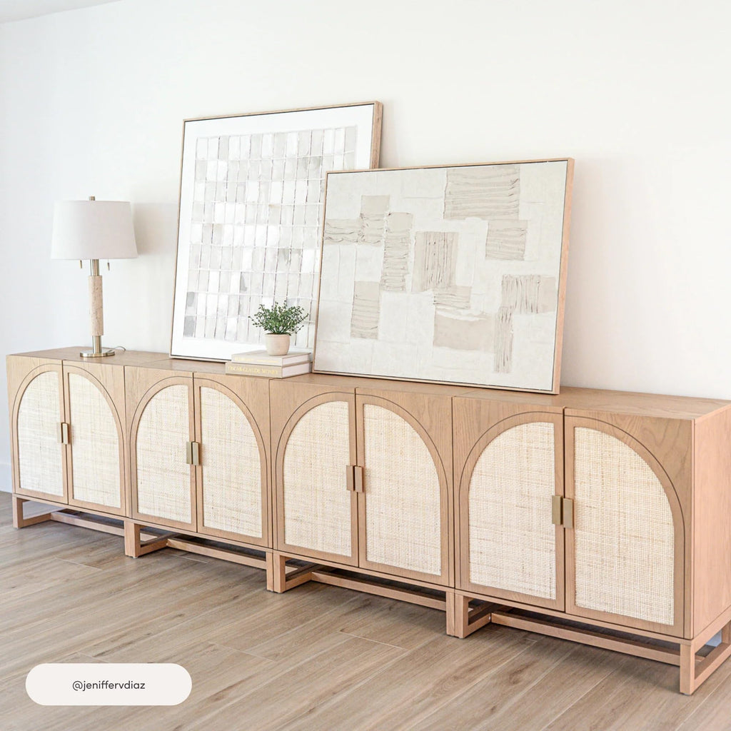 Mid-Century Modern Wood Storage Cabinet with Doors F9078