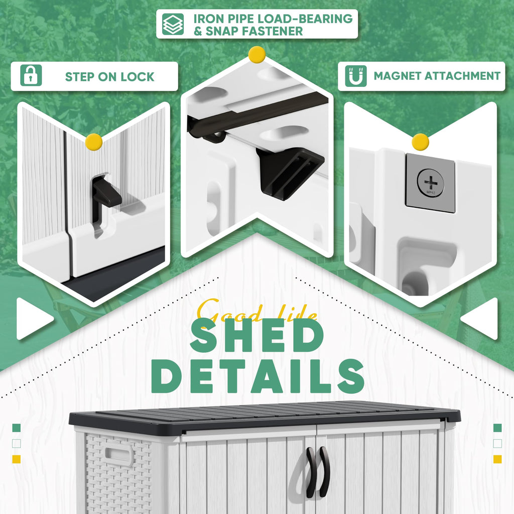 White 26 Cu Ft Lockable Outdoor Storage Cabinet D79944