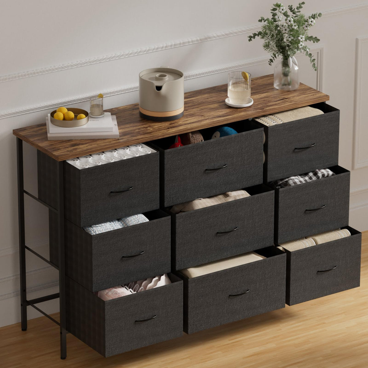 Black 9 Drawer Dresser U852
