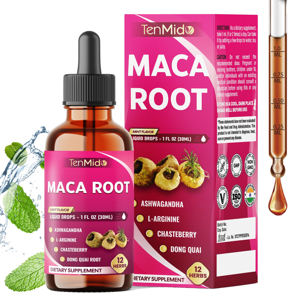 Maca Root Liquid Drops with Ashwagandha 1 Fl Oz E8418
