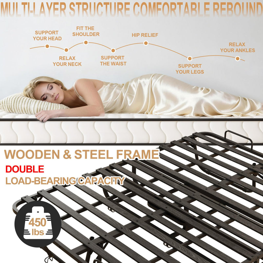 Full Size Folding Bed with 5" Memory Foam Mattress H206