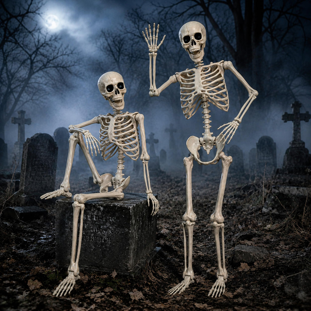 2 Pack 5.4ft Life Size Skeleton with Movable Joints M1610