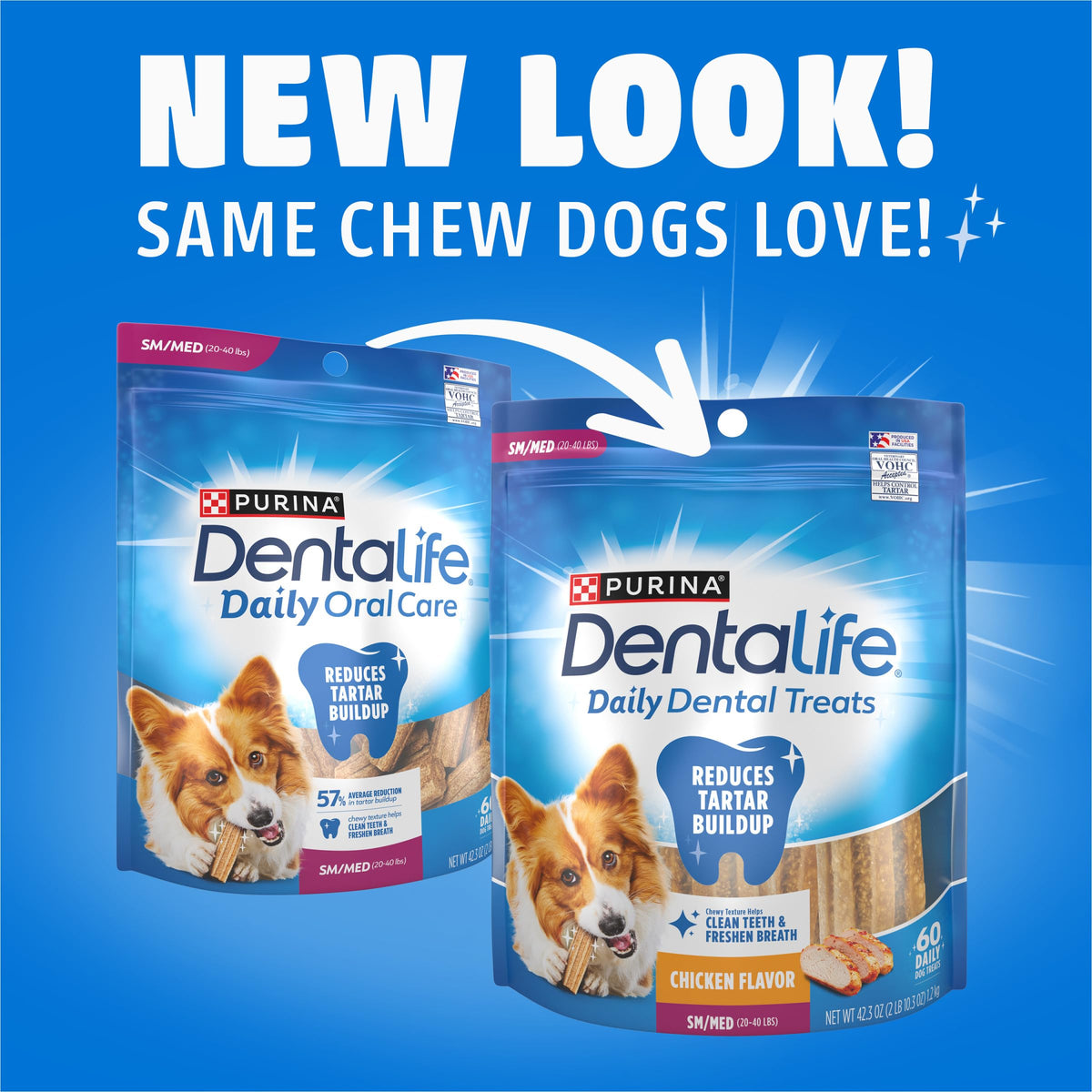 Daily Oral Care Dog Treats, Small/Medium, 60 ct O85915